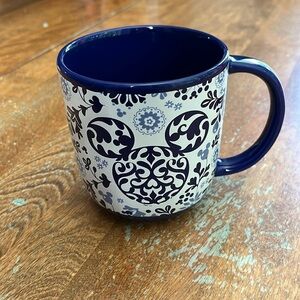 Disney Mickey filagree floral mug blue/white
